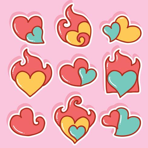 Hand Drawn Flaming Heart Vector