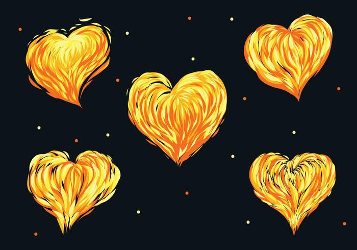 Flaming Heart Vector Pack