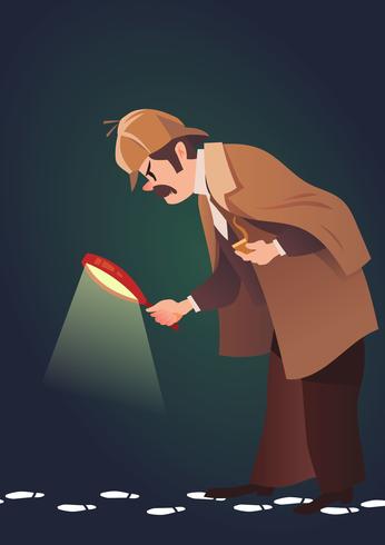 Detective Searching for a Clue vector