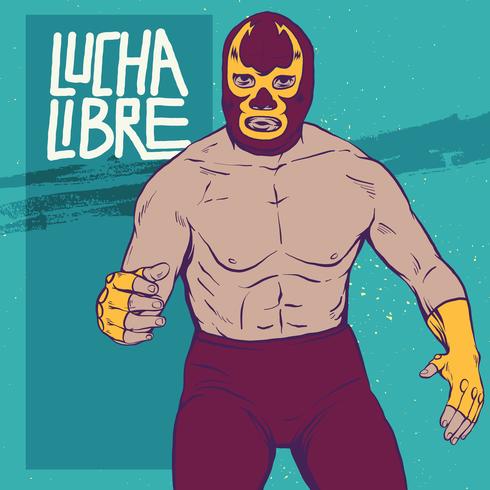 Ilustración de la actitud de Luchador vector