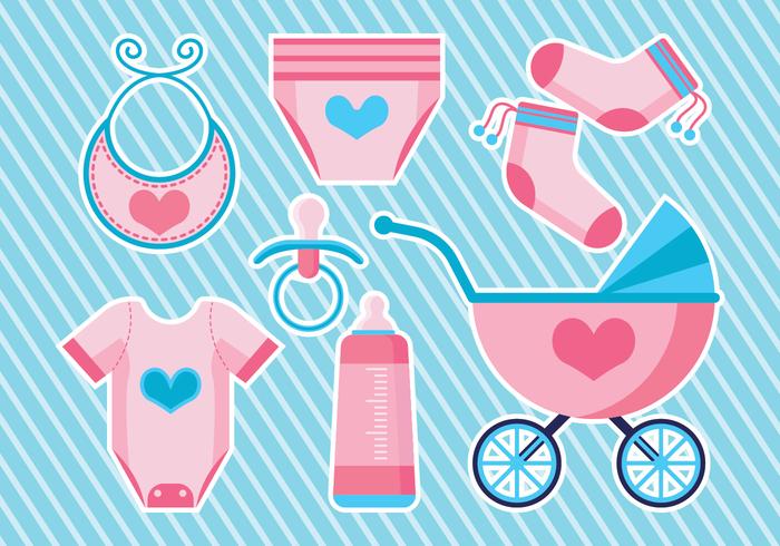 Babyshower Icons Set vector