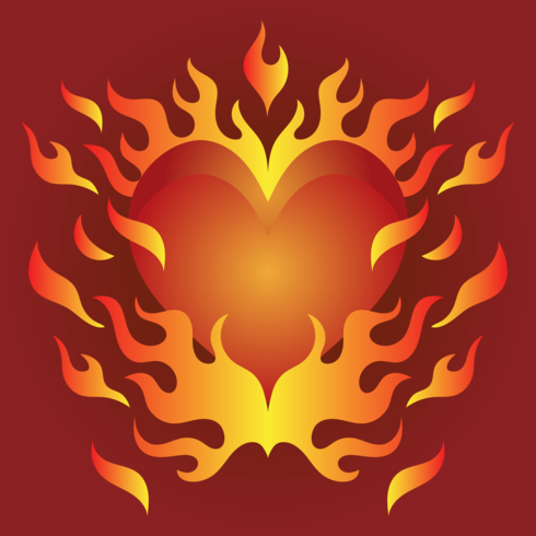 Flaming Heart Heart vector