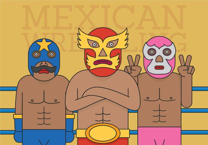 Vector de luchador mexicano