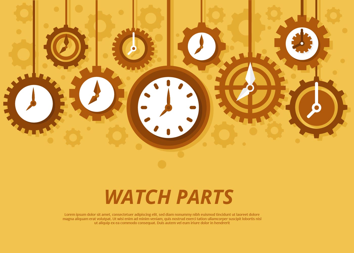 Watch and Gear Vector 173640 Vector Art at Vecteezy