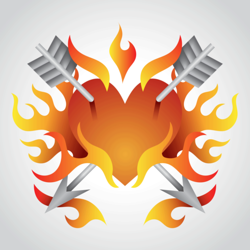 Heart in Flame Vector