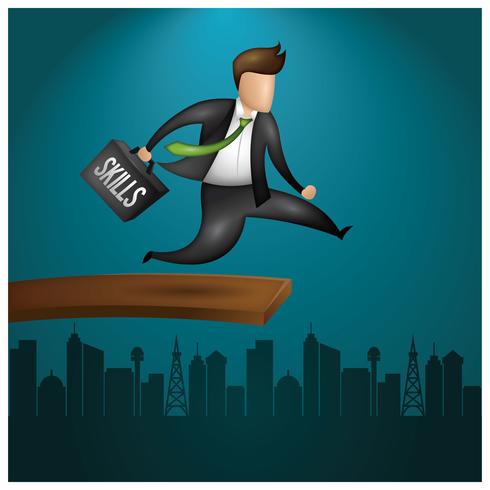 Free Worker Man On Spring Board Vector