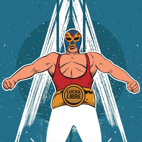 Lucha Libre Pose Illustration vector