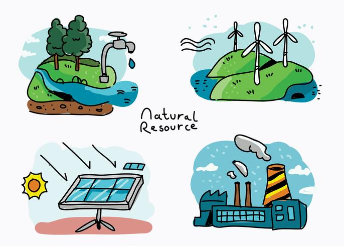 Natural Resource Hand Drawn Vector Illustration