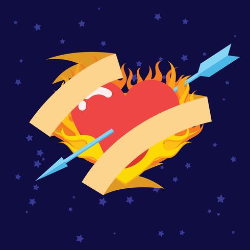 Flaming Heart vector