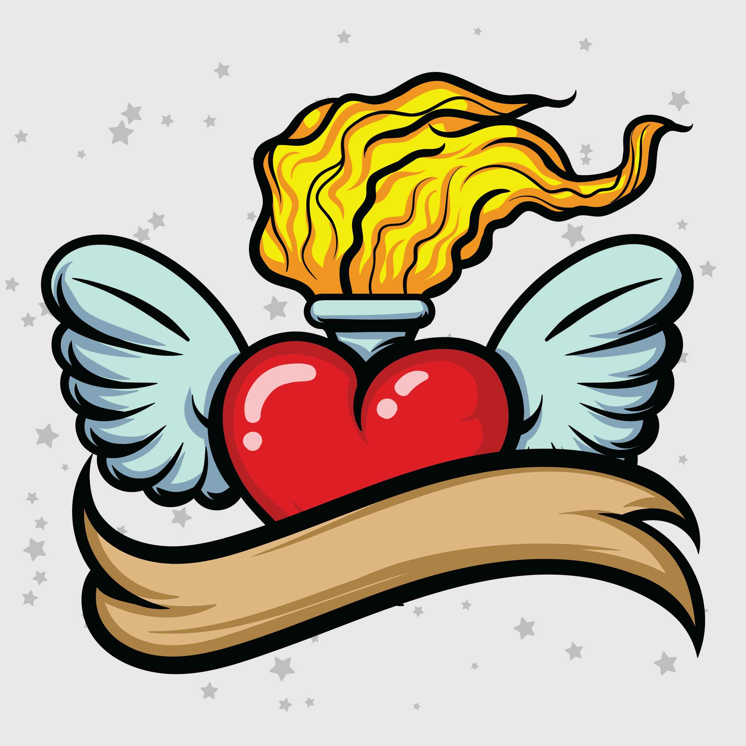 Flaming Heart 173695 Vector Art at Vecteezy