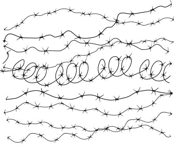 Barbed Wire Brushes Vectors