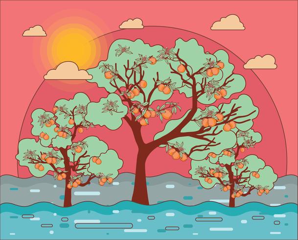 Peach Tree Vector