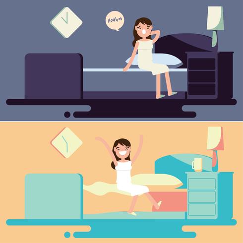 Bedtime and Morning Illustration Vector