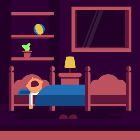 Sleeping Bedtime Vector Illustration