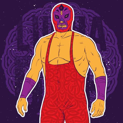 Luchador Pose Illustration vector