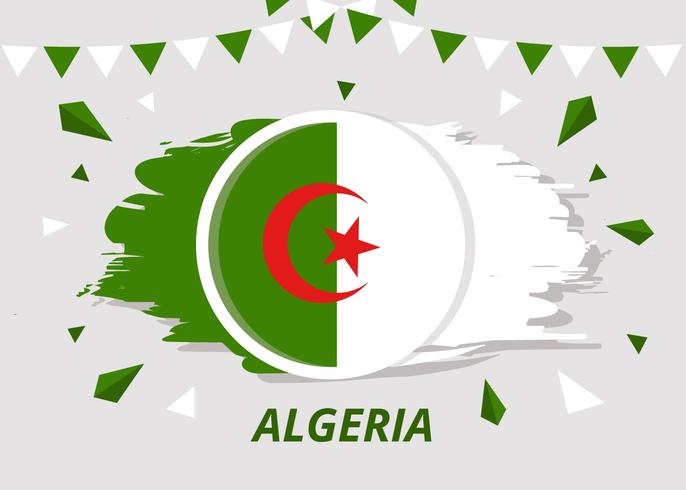 Brush Flag Algeria Vector