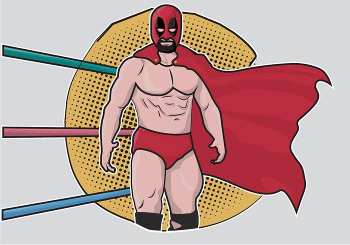 Luchador mexicano de dibujos animados vector