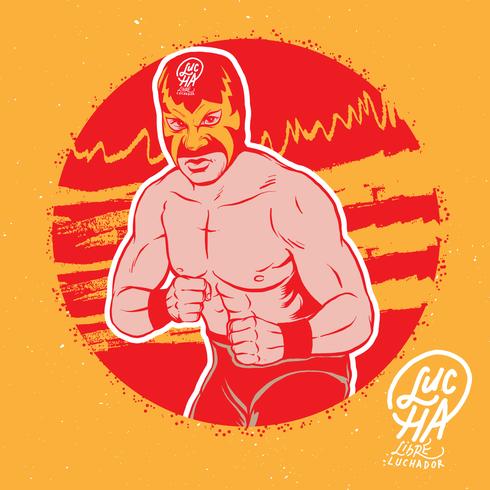 Ilustración de la actitud de Luchador vector