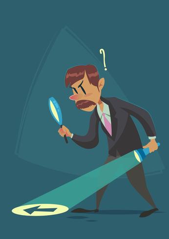 Businessman Searching A Clue vector