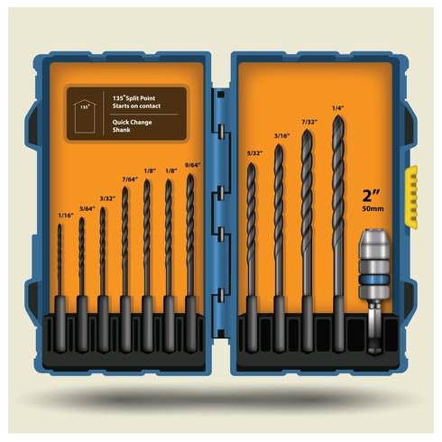 Drill Bit Set Box Vector