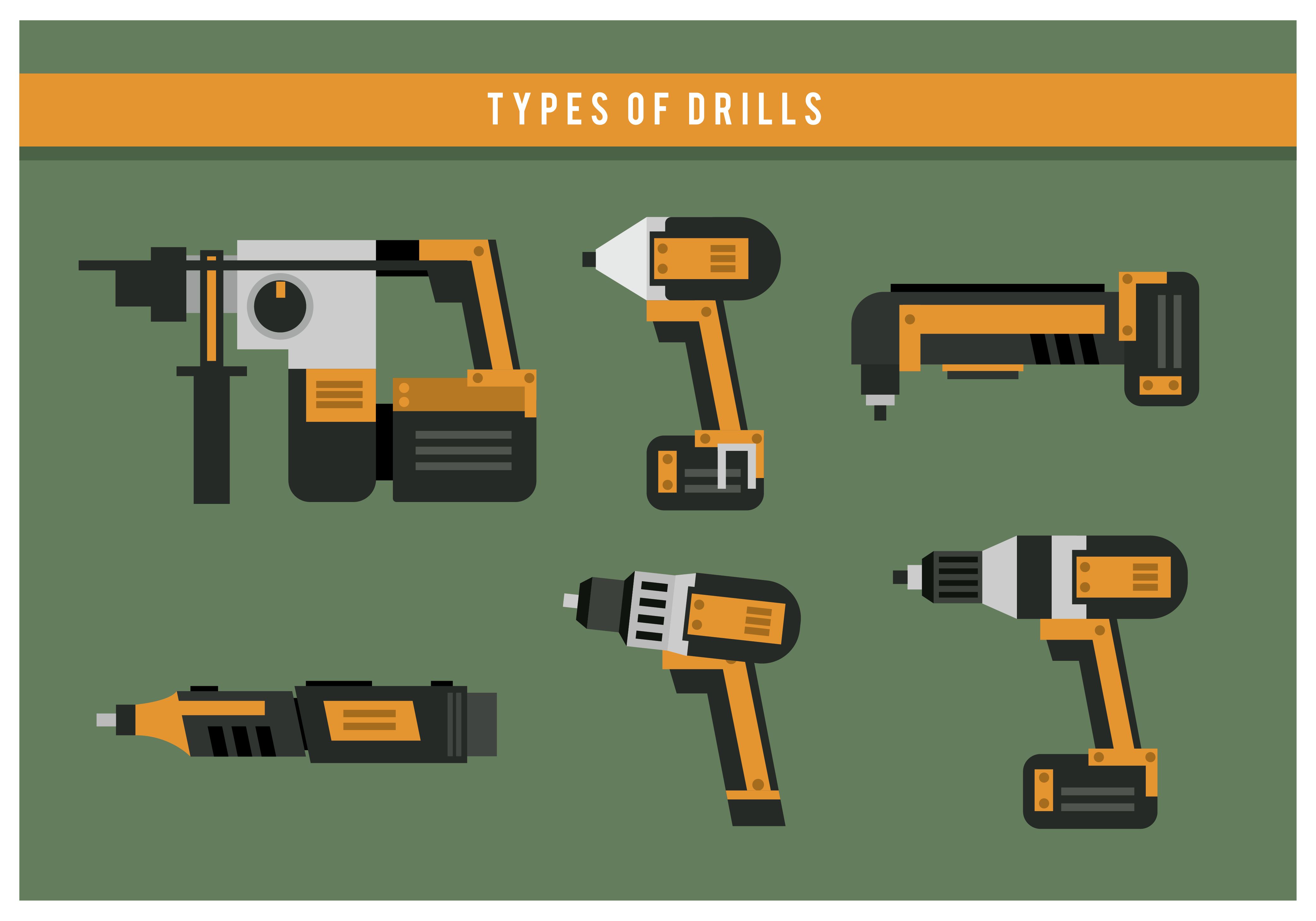 Drill Types Vector - Download Free Vectors, Clipart 