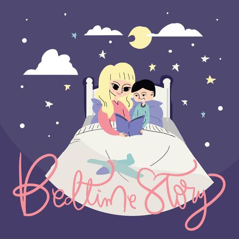Bedtime Story Illustration Vector