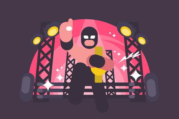 Mexican Wrestler Illustration vector