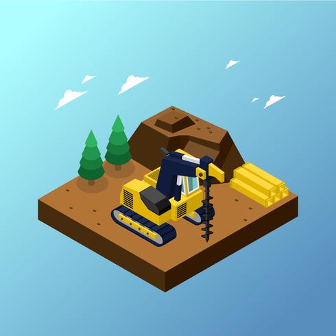 Isometric Auger Free Vector