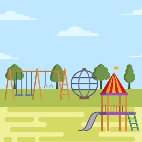 Flat Kids Playhouse Vector Illustration