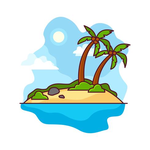 Desert Island illustration vector