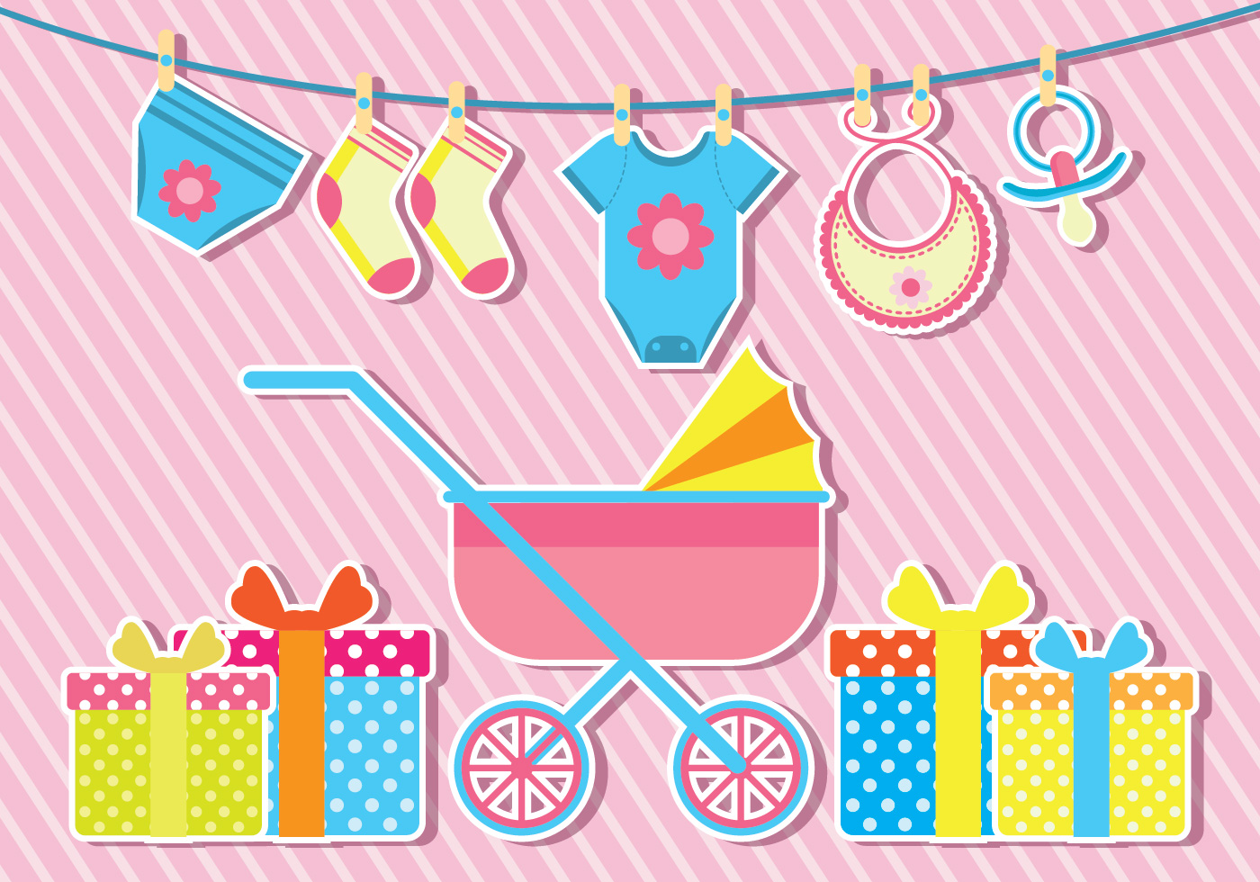 Download Babyshower Vector Illustration - Download Free Vectors ...