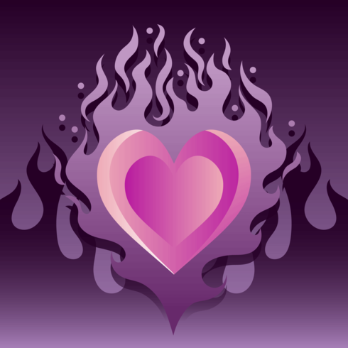 Flaming Heart Vector