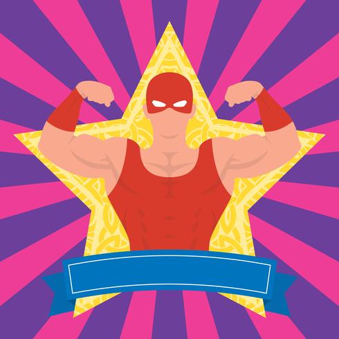 Mexican Wrestler Pose Illustration vector