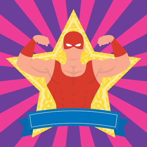 Ilustración de la postura de luchador mexicano vector