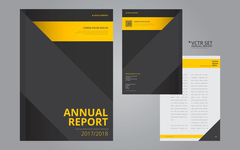 Informe anual elegante plantilla de diseño plano geométrico vector