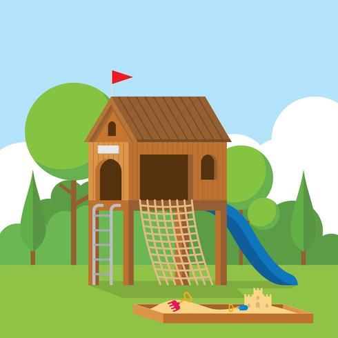 Wooden Playhouse Vector