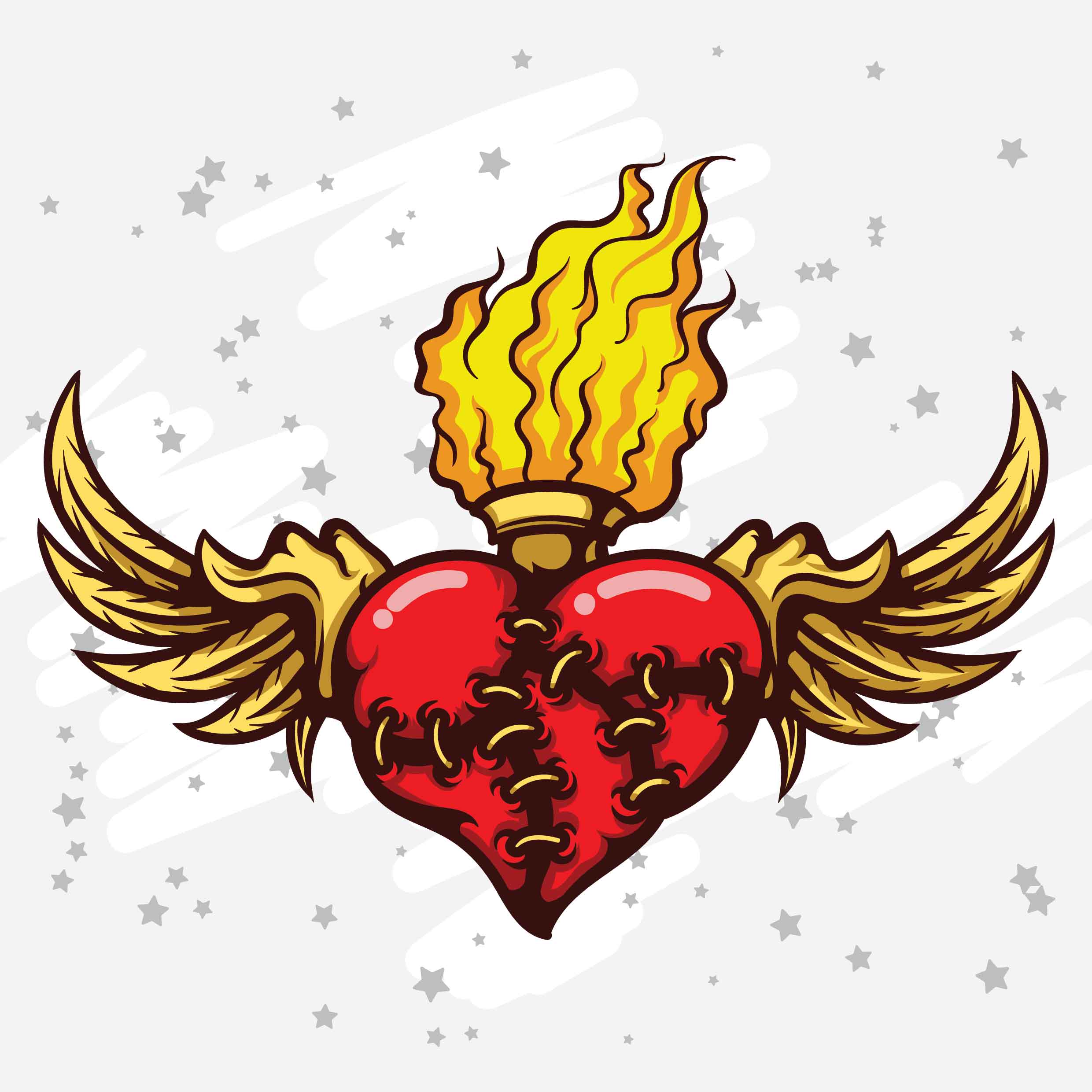 Flaming Heart 174020 Vector Art at Vecteezy