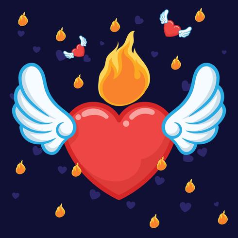 Flaming Heart vector