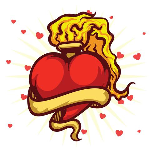 Flaming Heart vector