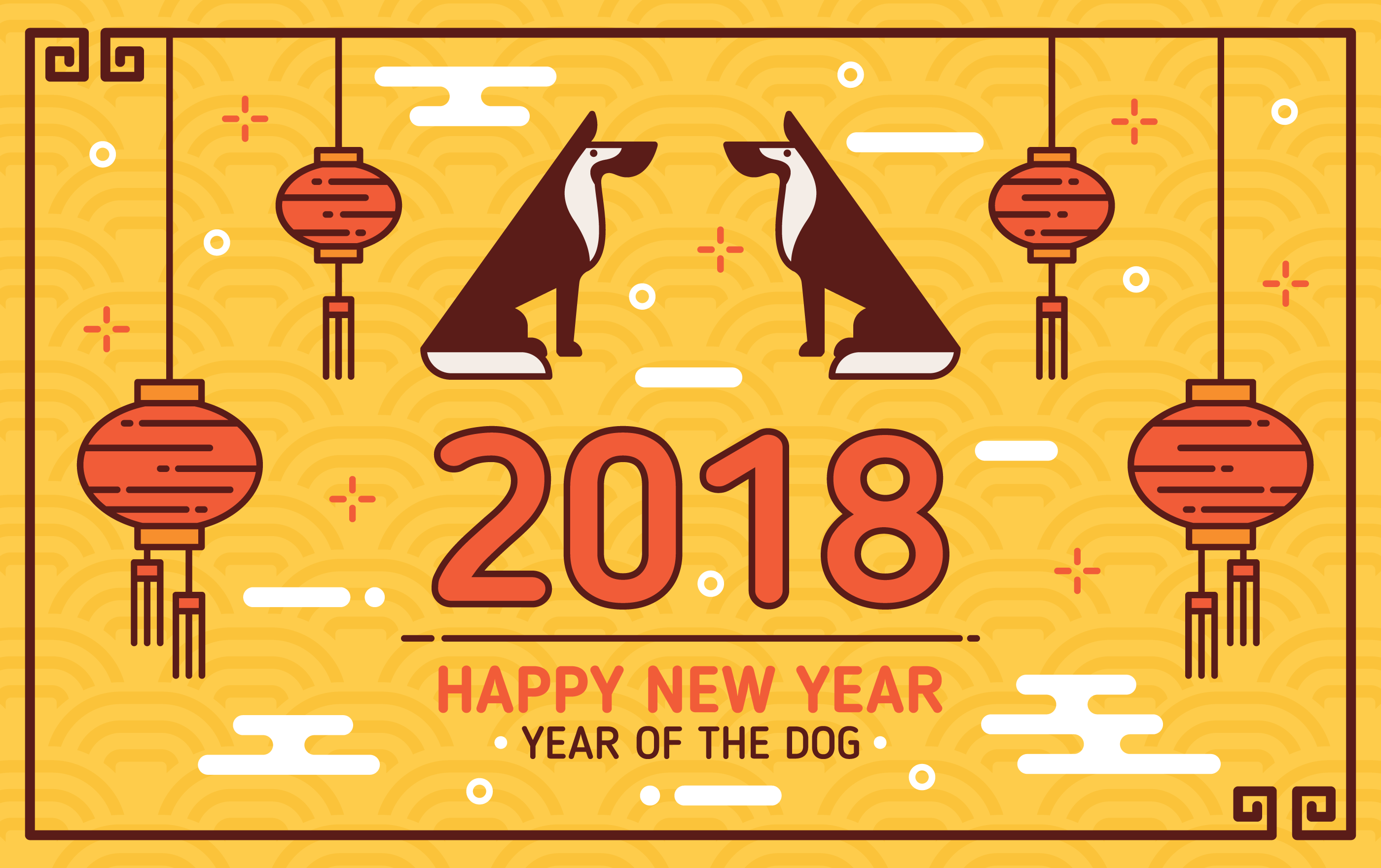 Chinese New Year of The Dog Background 174029 Vector Art at Vecteezy