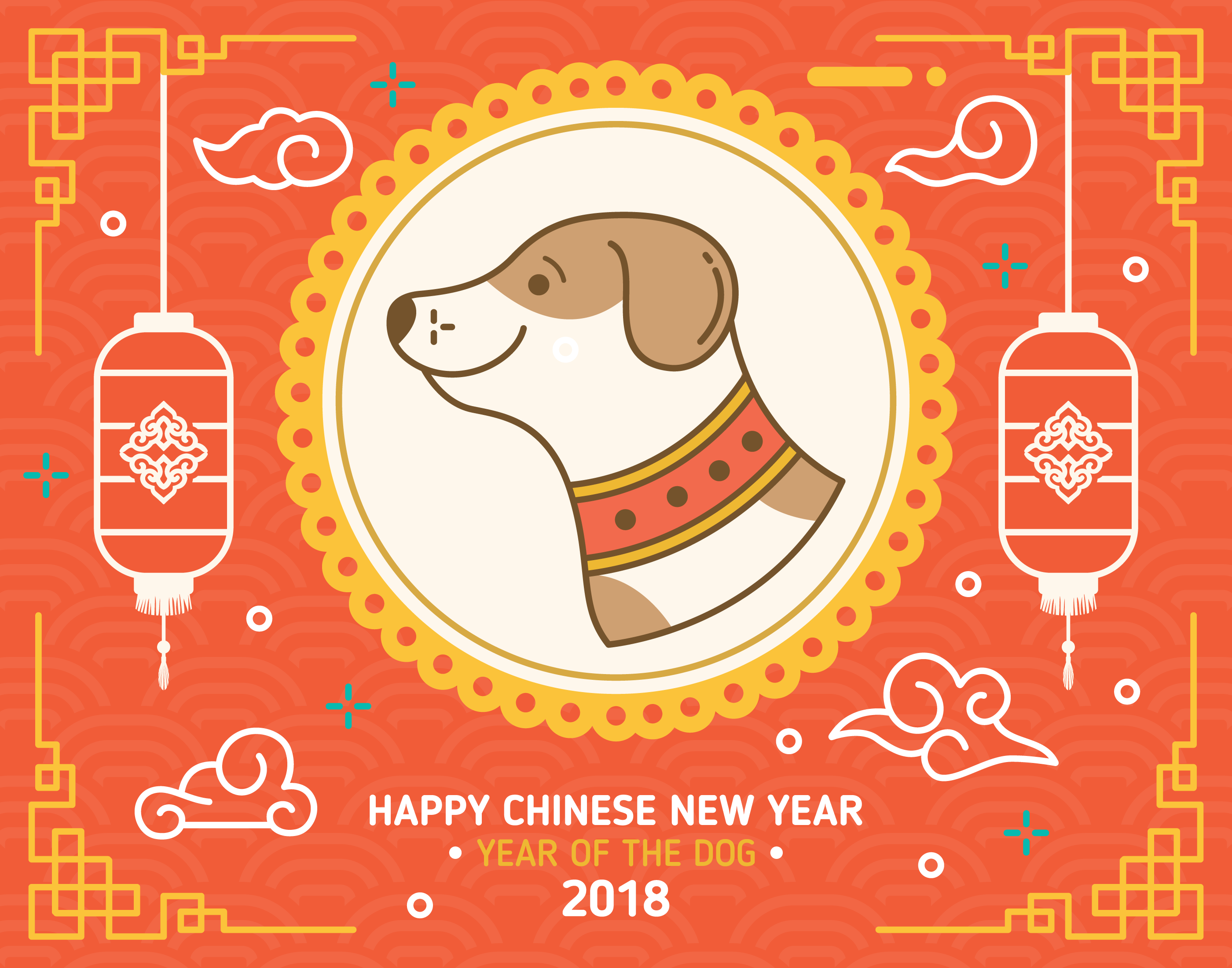 Chinese New Year of The Dog Background 174030 Vector Art at Vecteezy