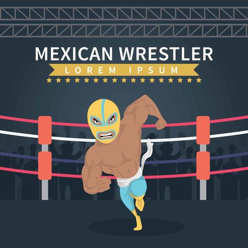 Ilustración mexicana del luchador vector