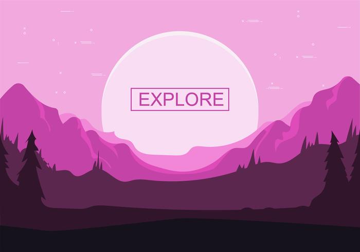 Free Hand Drawn Vector Nightscape Illustration