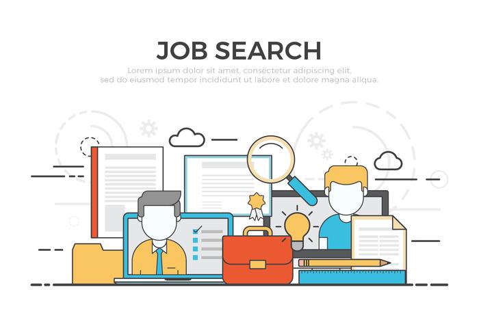 Job Search Vector Illustration