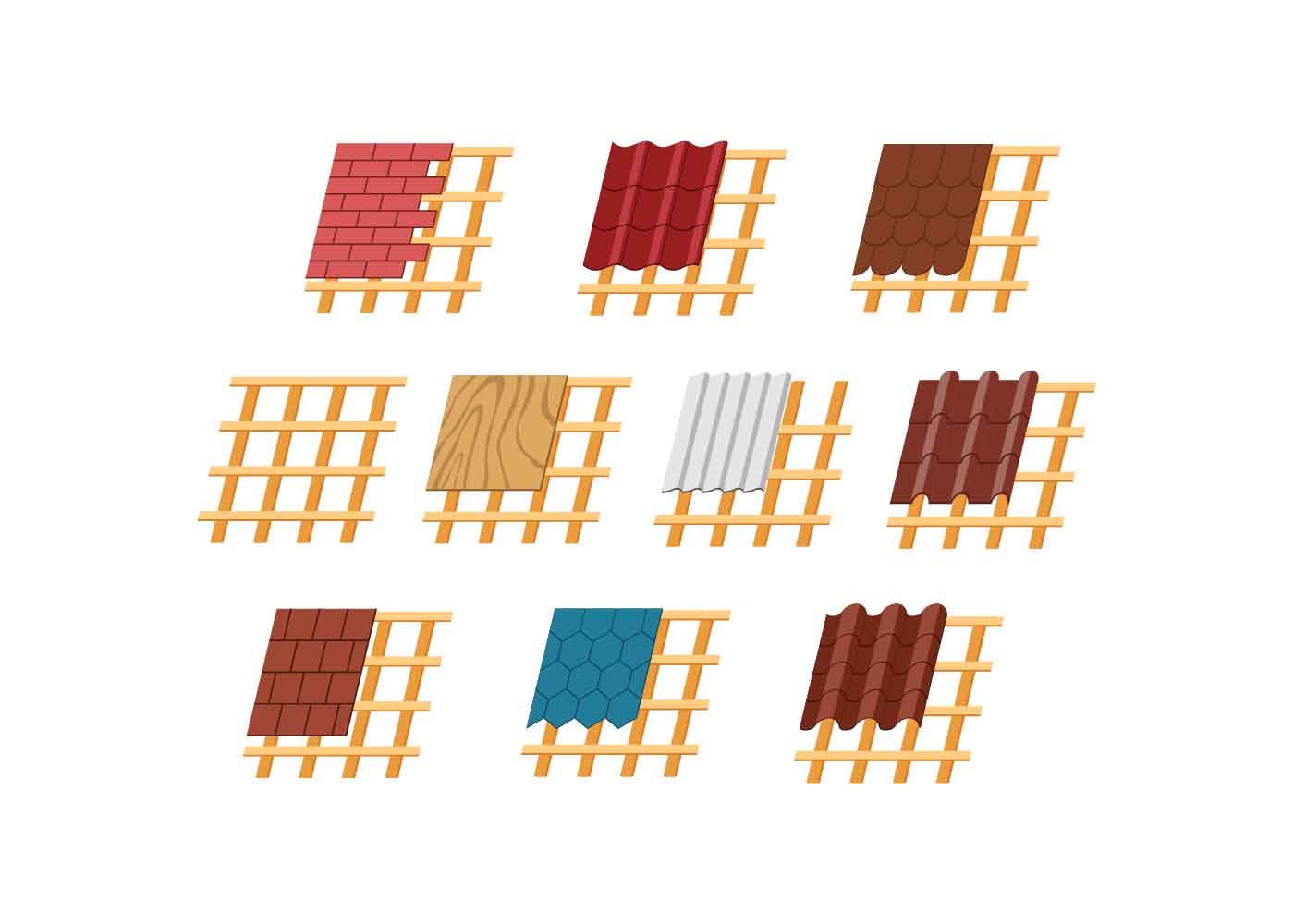 Free Roof Tile Collection Vector 174108 Vector Art at Vecteezy