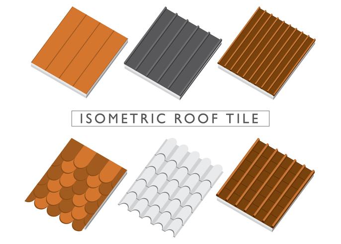 Isometric Roof Tile Set Vector