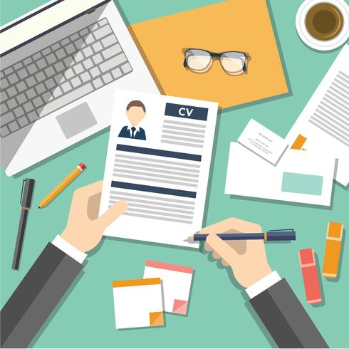 Job Search with CV Illustration Vector