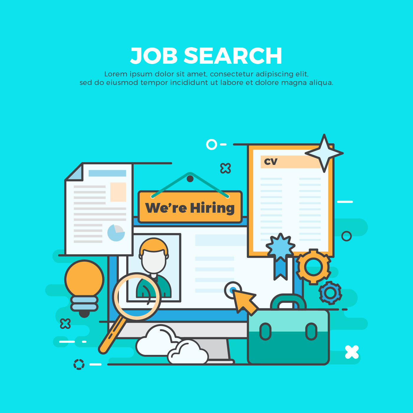 Job Search Vector Illustration 174135 Vector Art at Vecteezy