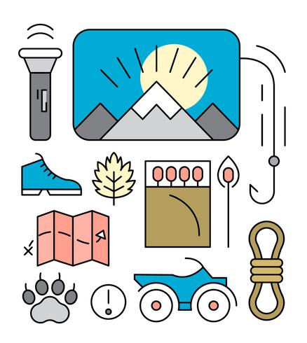 Linear Camping Elements - Download Free Vector Art, Stock Graphics & Images