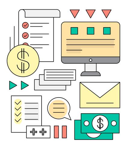 Linear Business and Finance Elements vector